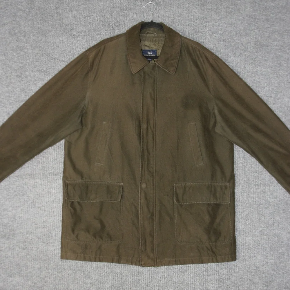 Brooks Brothers 346 Field Jacket Mens L Brown Barn Coat Utility Pocket Insulated